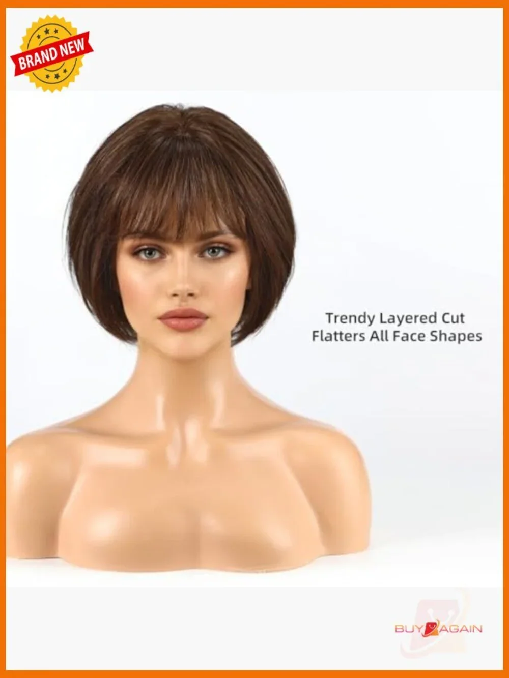 Short Bob Human Hair Wig with Bangs – Soft & Natural for Everyday Wear
